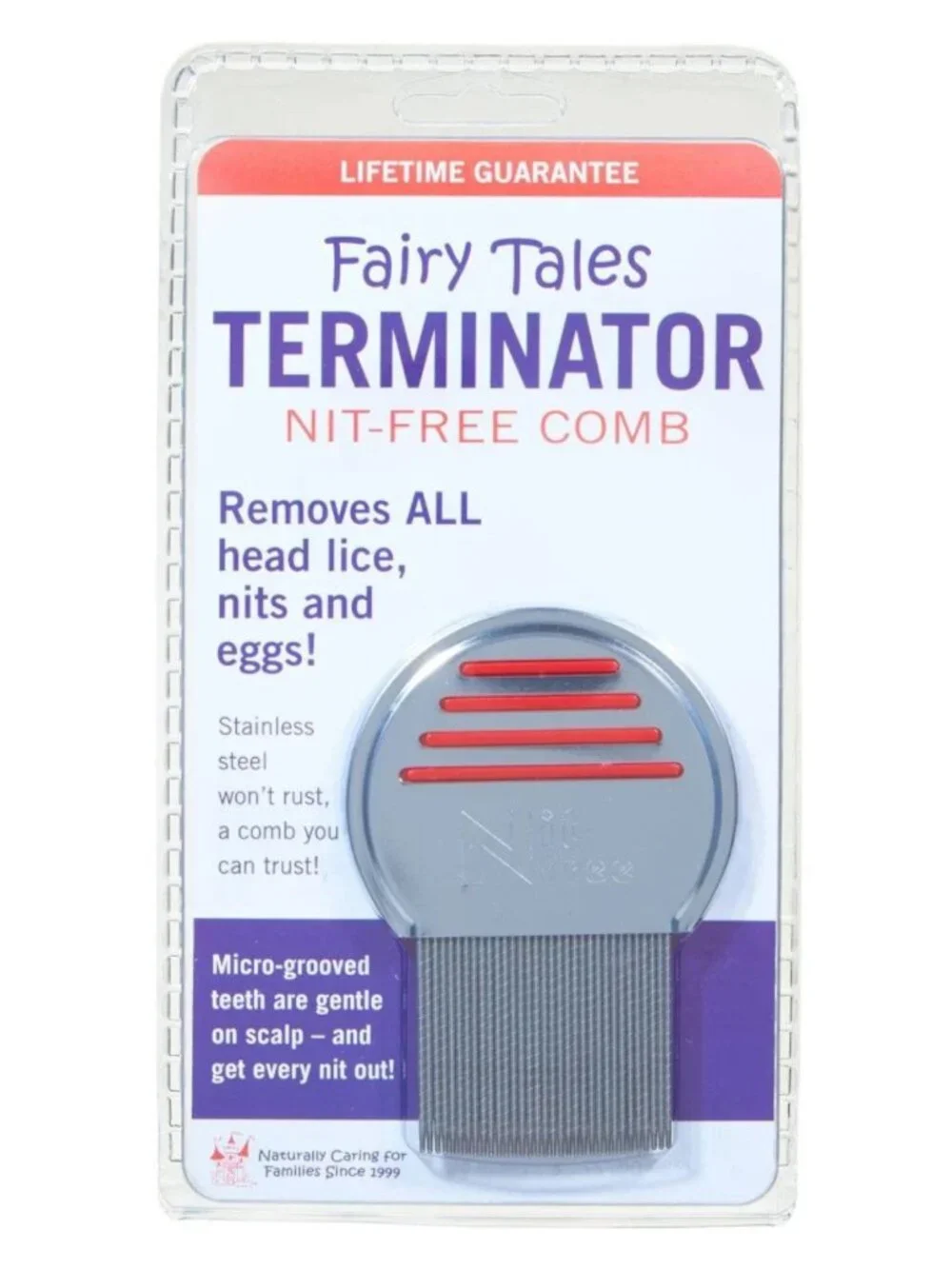 Fairy Tales Terminator Nit-Free Lice Comb Stainless Steel NEW Random Color